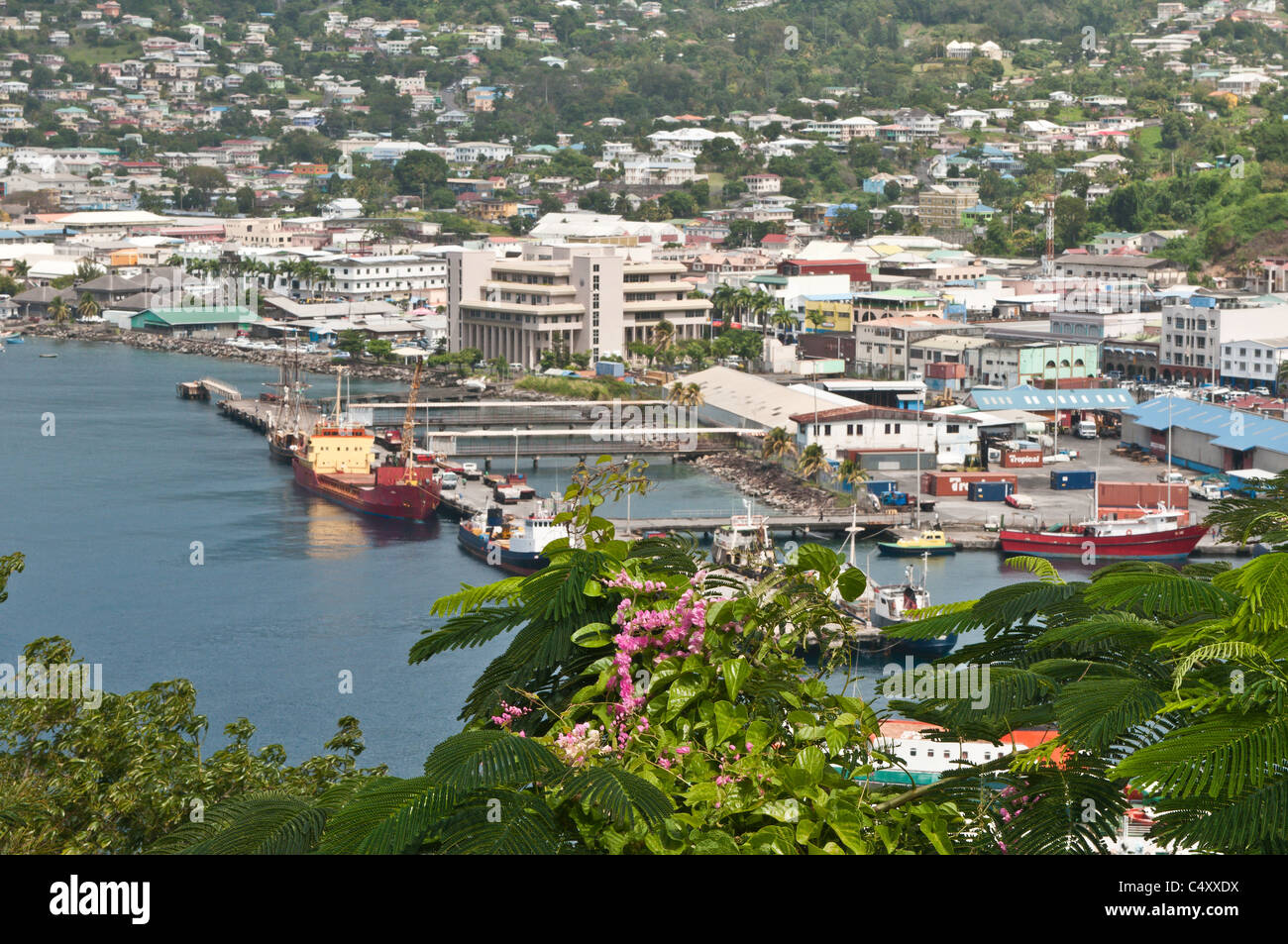 Kingstown harbour capital of St Vincent and the Grenadines. Stock Photo