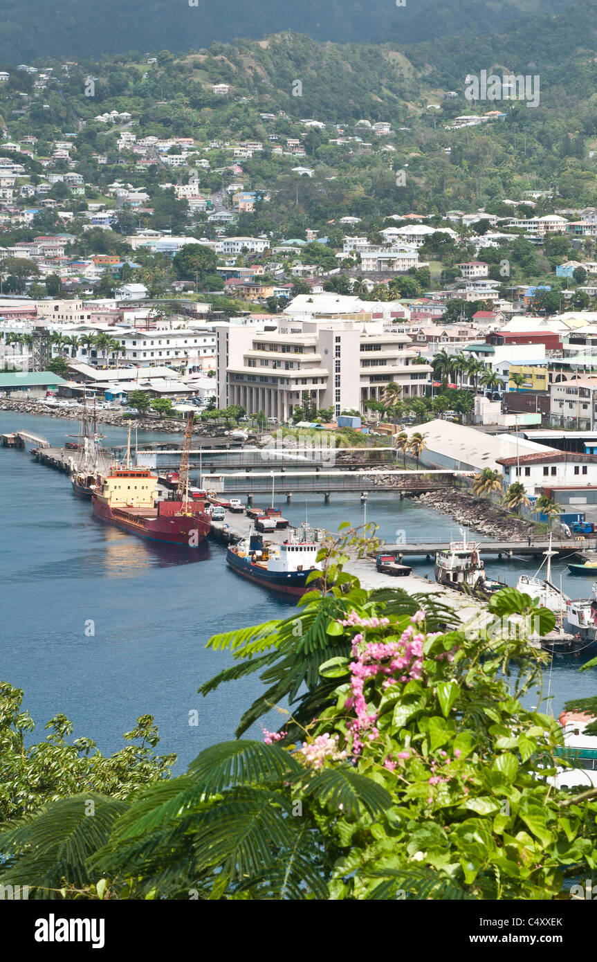 Kingstown harbour capital of St Vincent and the Grenadines. Stock Photo