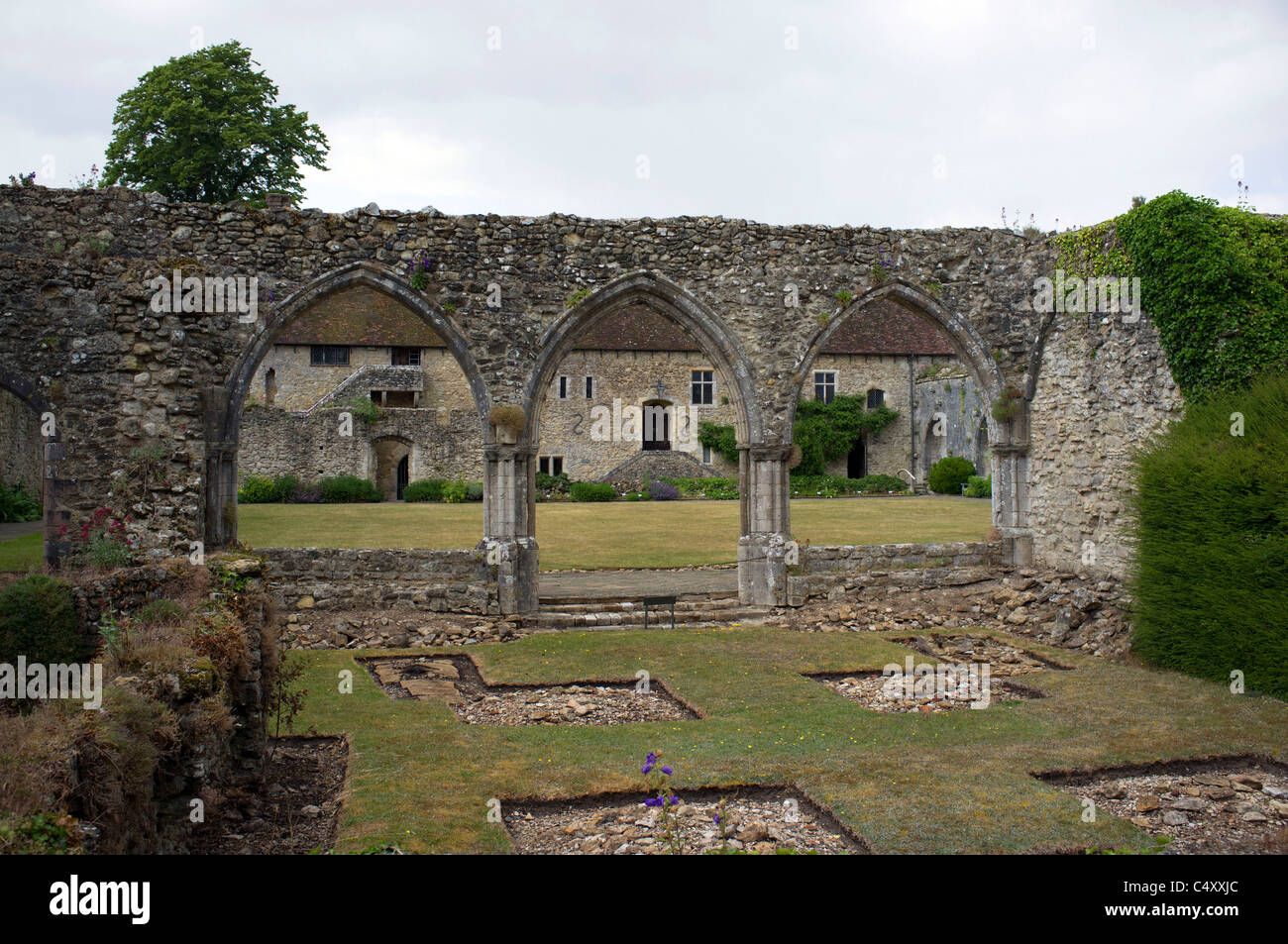 A view of the ruins of Beaulieu Abbey, Hampshire, UK Stock Photo