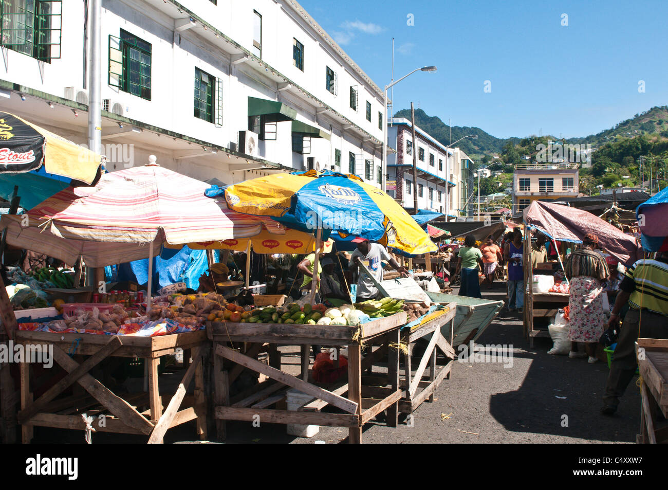 Kingstown market, St. Vincent and The Grenadines. Stock Photo