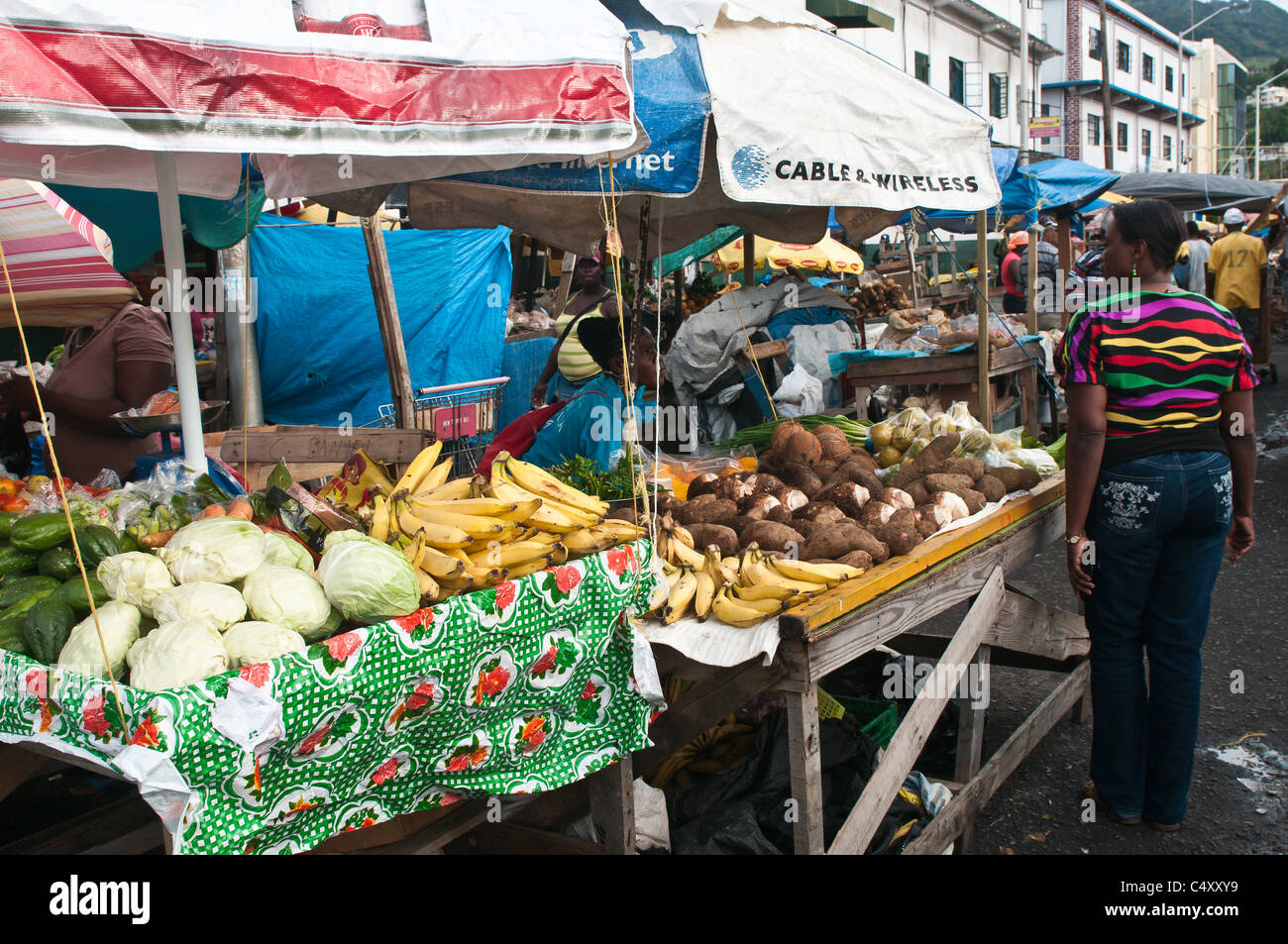 Kingstown market, St. Vincent and The Grenadines Stock Photo 37471261
