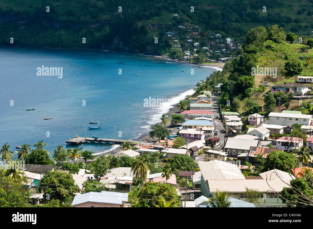 The village of Chateaubelair, St. Vincent & The Grenadines Stock Photo