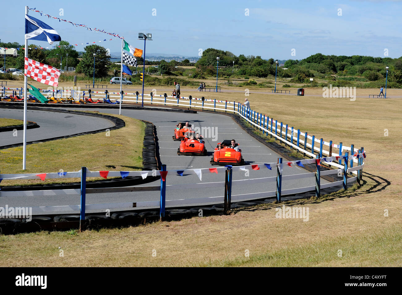 GRAND PRIX GO KARTS dawlish warren devon england uk Stock Photo Alamy