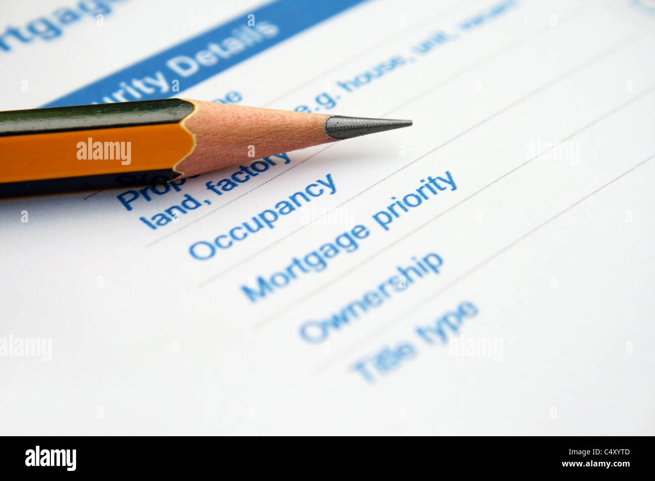 Mortgage application Stock Photo - Alamy