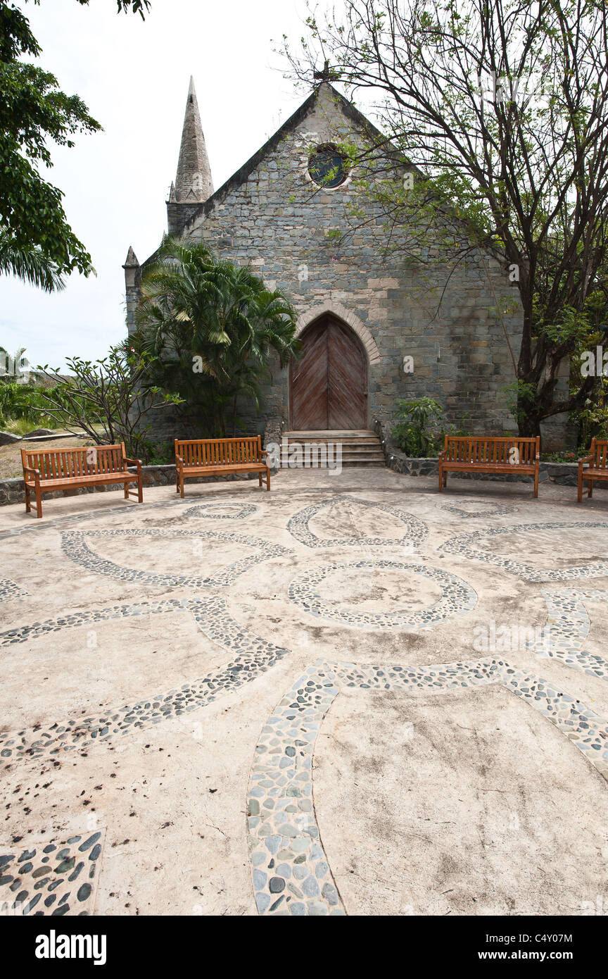 Old English church on Canouan Island, St. Vincent & The Grenadines. Stock Photo
