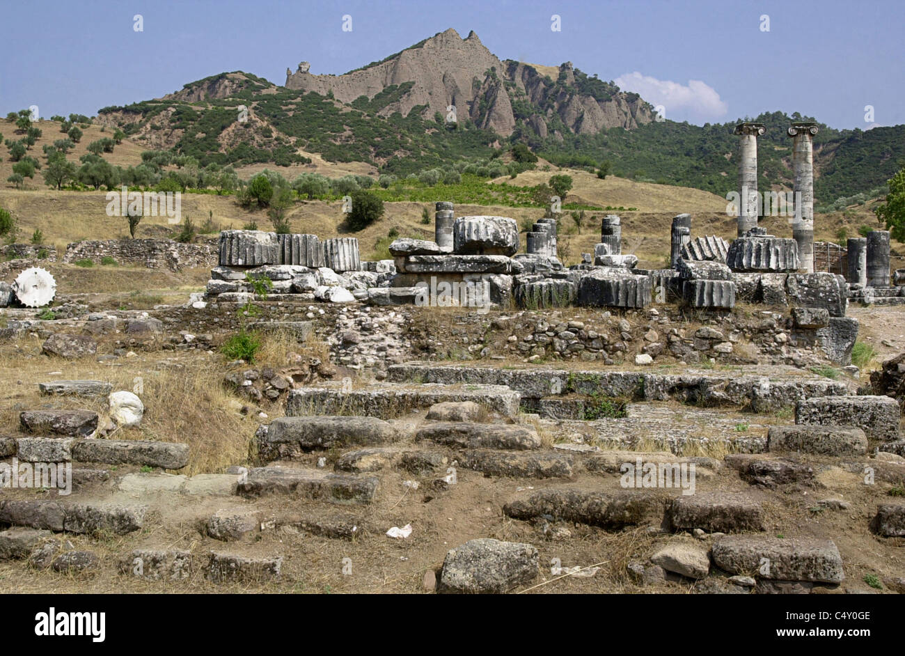 Archaic altar in from of the Temple of Artemis, Sardis, Turkey 010803