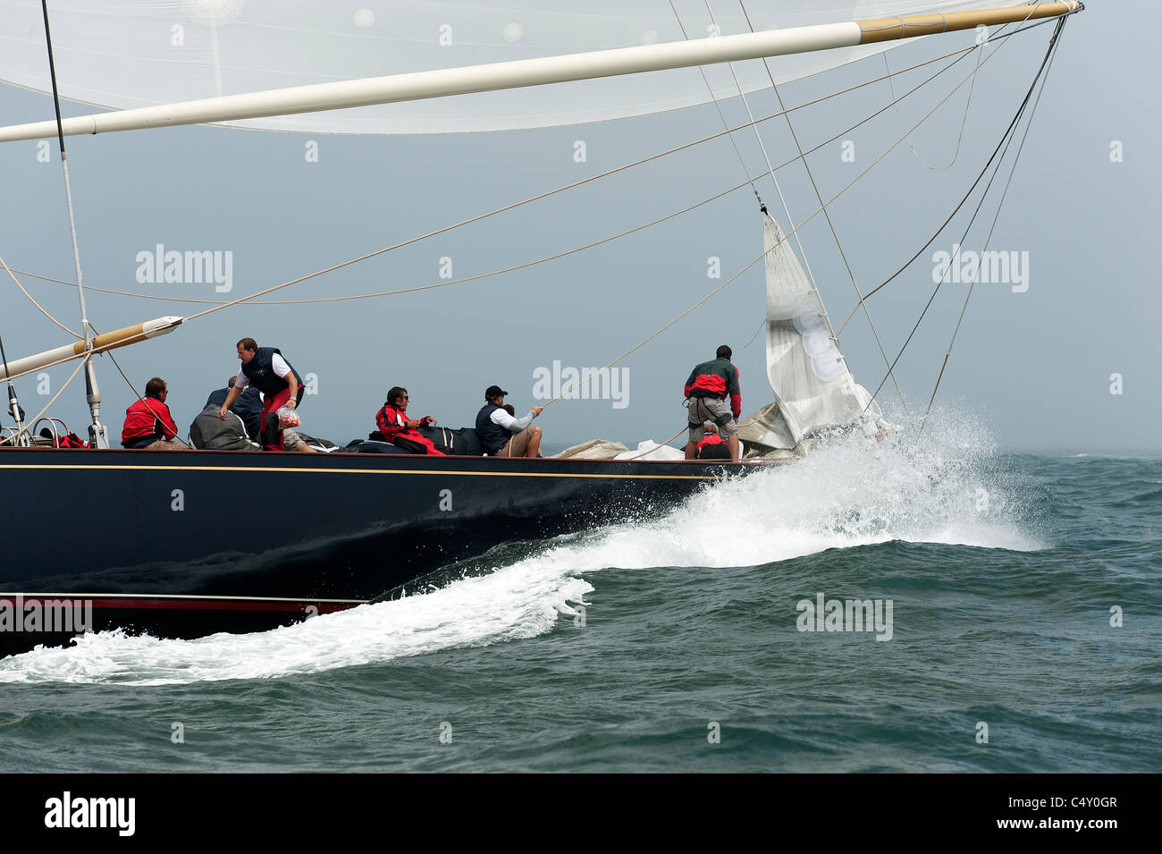 j class yachts racing Stock Photo