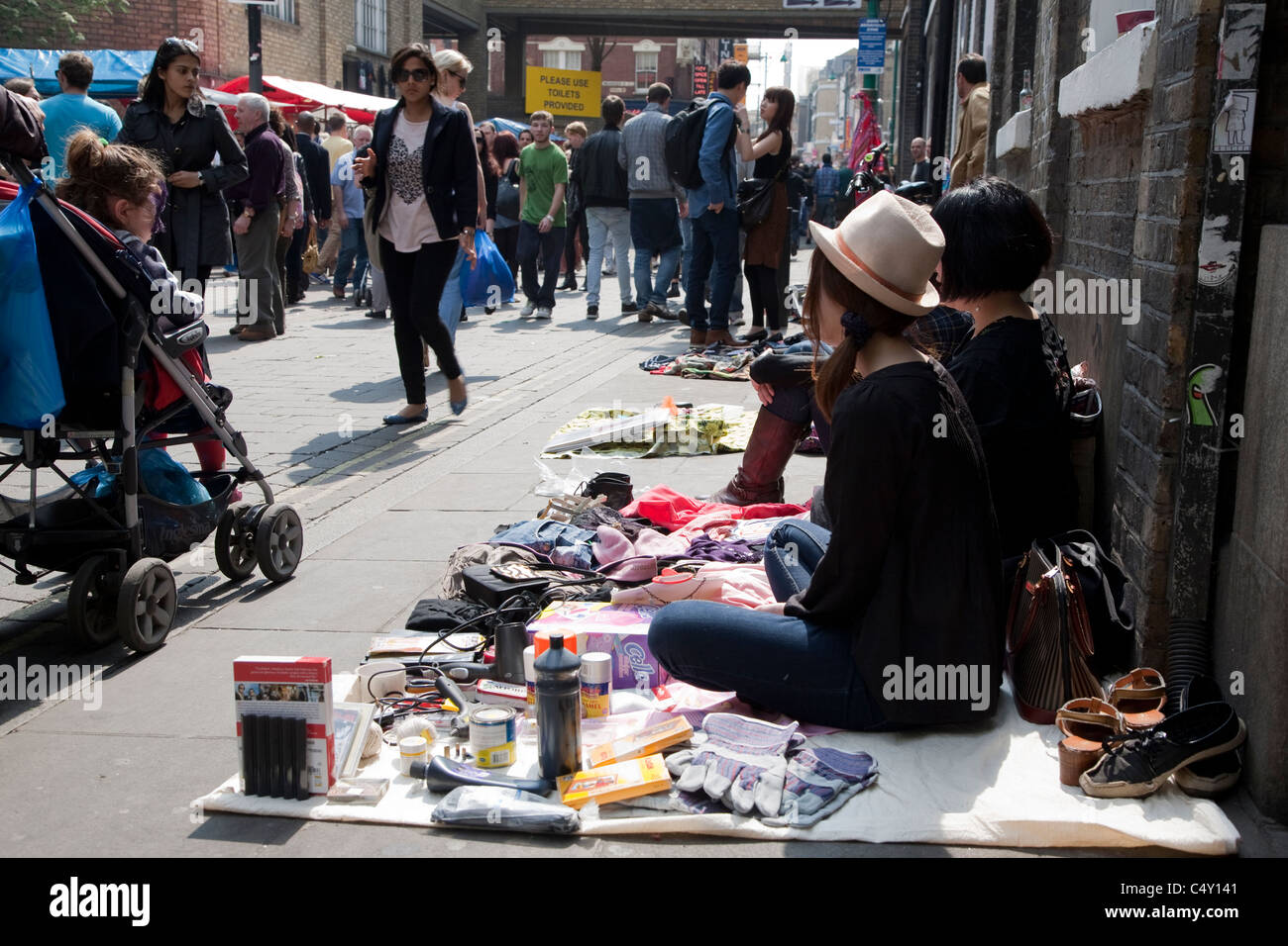 Shoppers in the Sunday Up Market; Brick Lane; London; England; UK Stock Photo