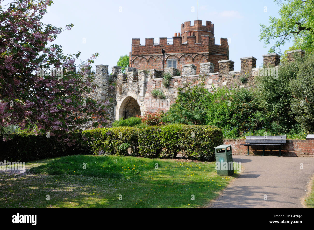 The Moat Garden at Hertford Castle Stock Photo Alamy