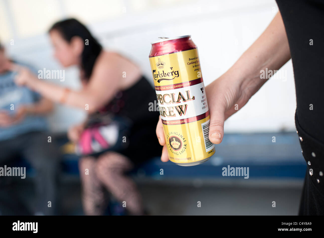 People Drinking Special Brew High Strength Lager In The Public Stock Photo Alamy