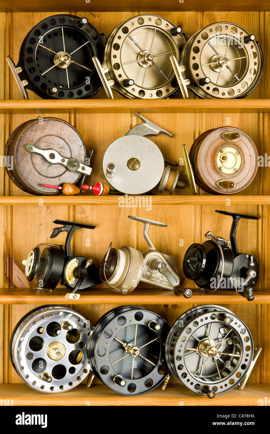 A Collection of Fishing Reels Stock Photo - Alamy
