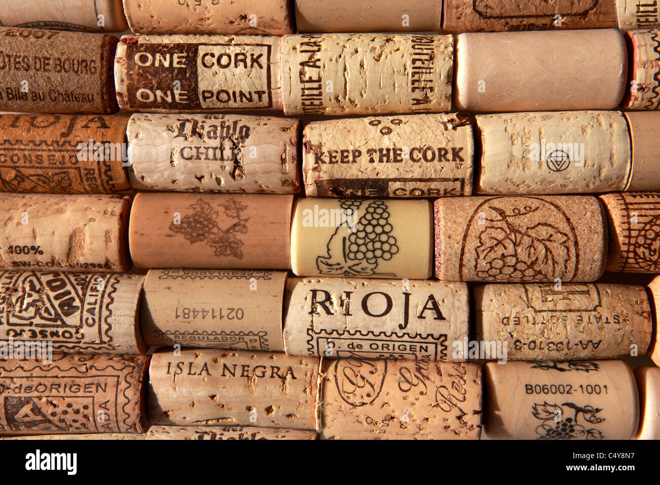 Wine corks side by side Stock Photo