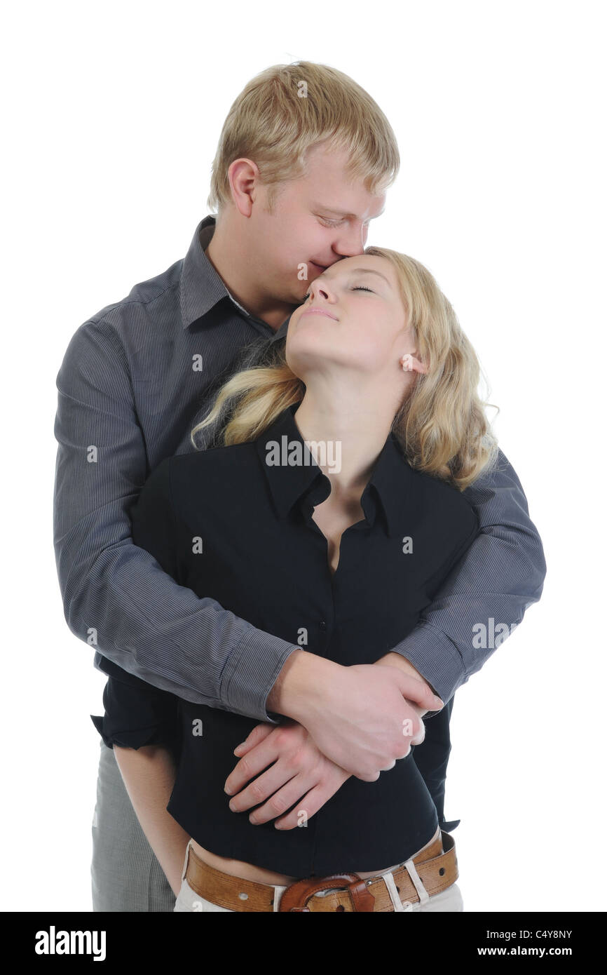 portrait of a joyful young couple Stock Photo