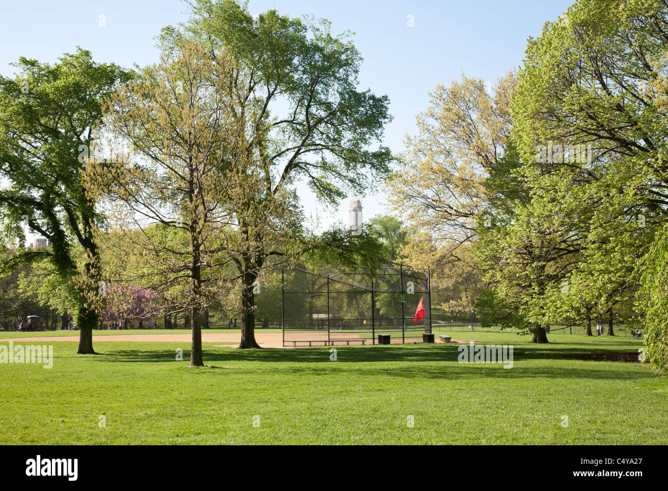 Unplayable Softball Fields, The Great Lawn, Central Park, NYC Stock