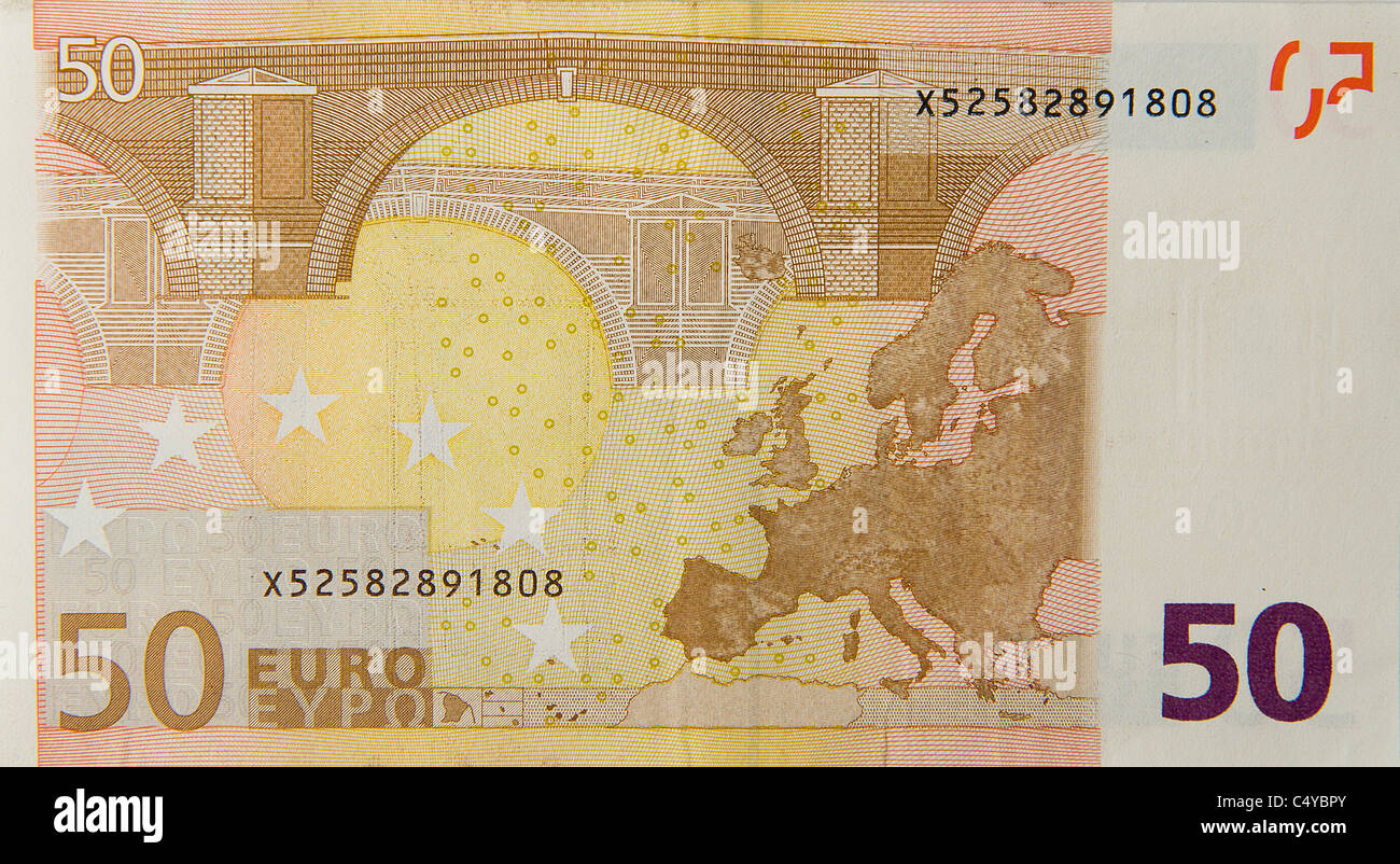 50 fifty euro euros note bill Stock Photo