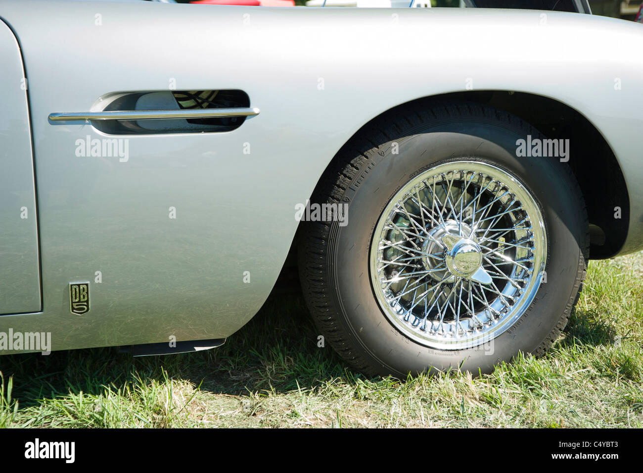 Aston Martin DB5 front wing and wheel Stock Photo