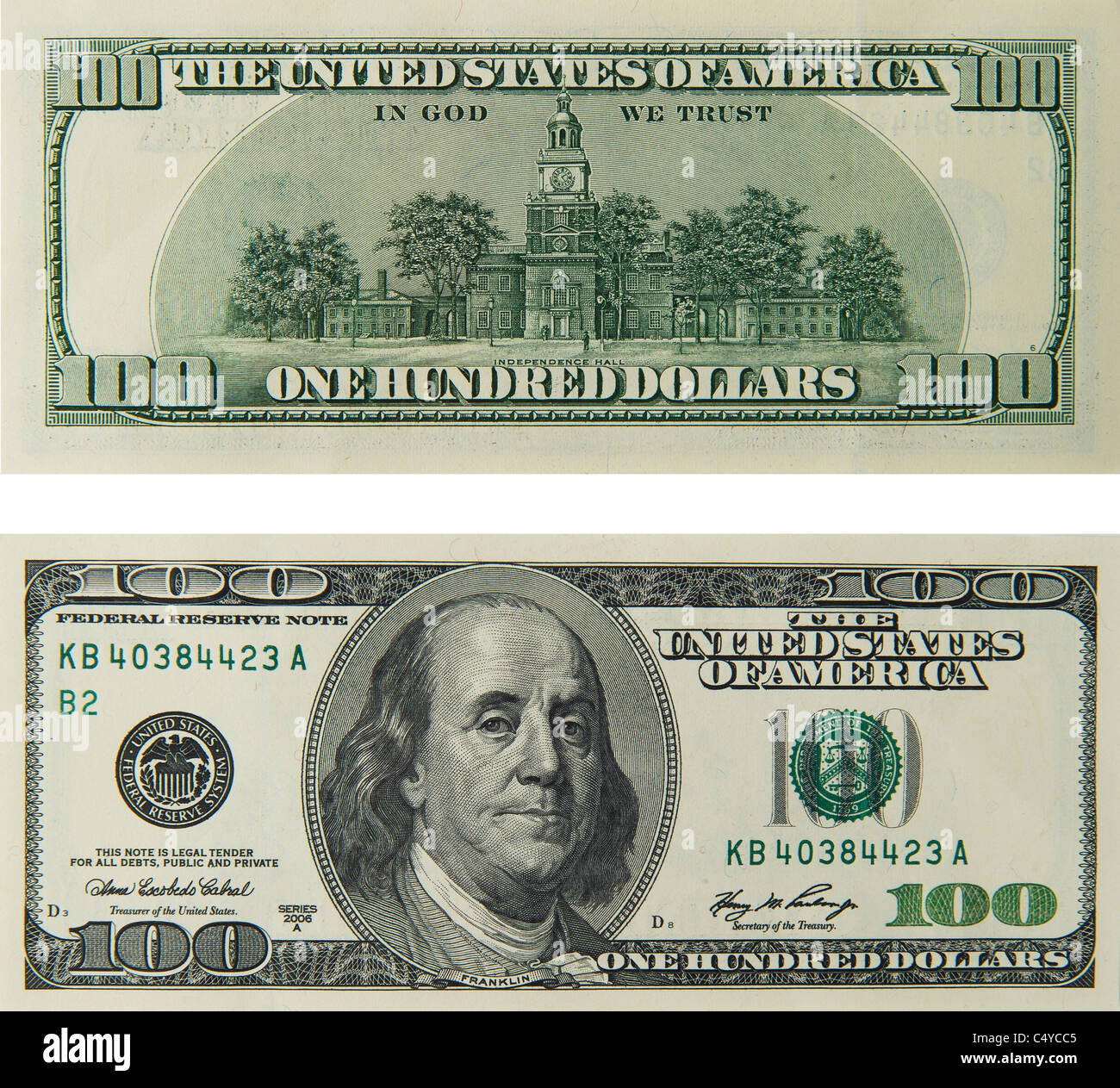 100 one Hundred Dollar Bill Note Bill s Note s Dollars Stock Photo 