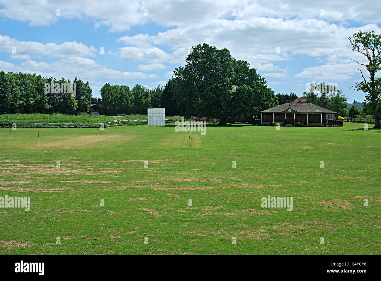 Newenden Cricket Pitch Stock Photo