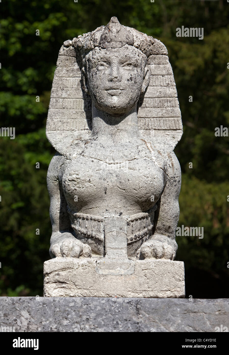 Sphinx, Enghien Park, Province of Hainaut, Wallonie, Belgium, Europe Stock Photo