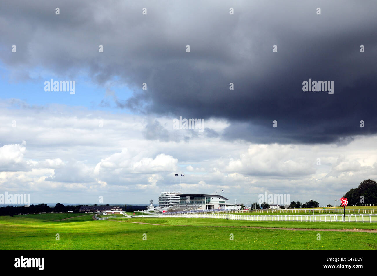 Epsom Downs and racecourse grandstand,Surrey Stock Photo