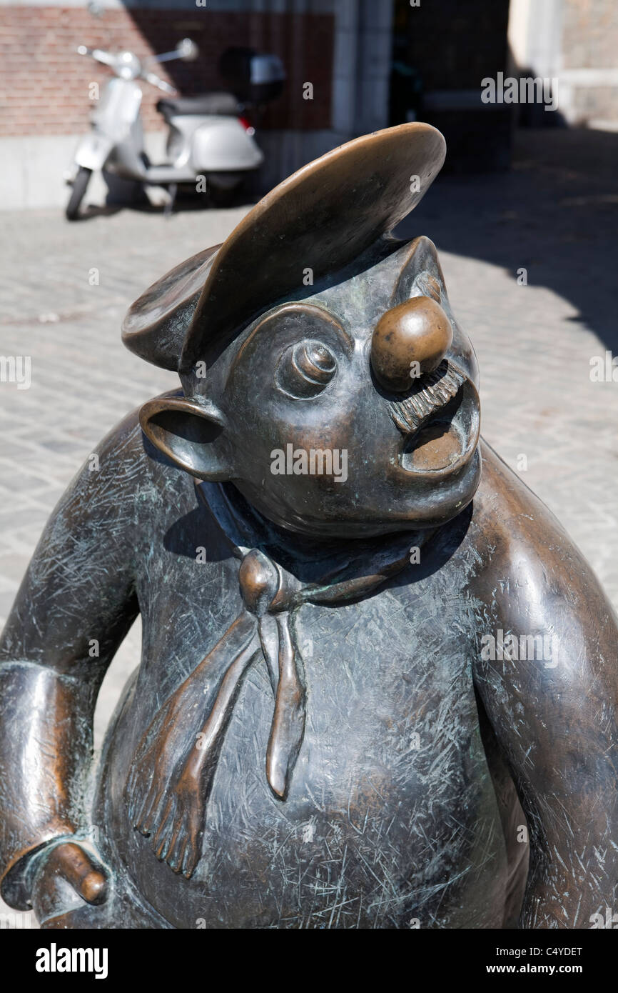 Memorial to Jean Legrand's cartoon characters 'Djoseph and Franchwes', Namur, Belgium, Europe Stock Photo