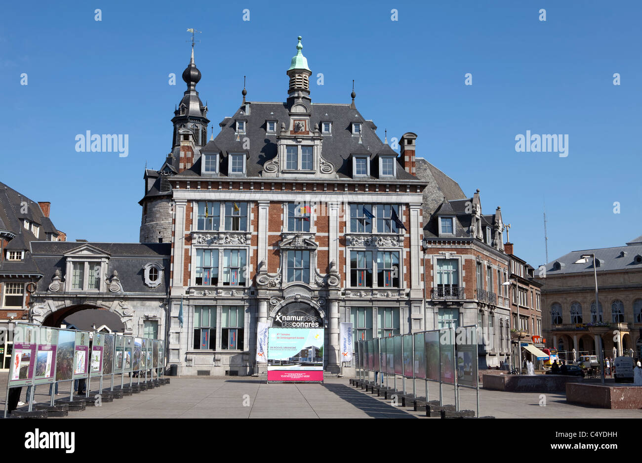 The trade exchange from 1932, Neo-Renaissance, now congress centre, Namur, Wallonia, Belgium, Europ Stock Photo