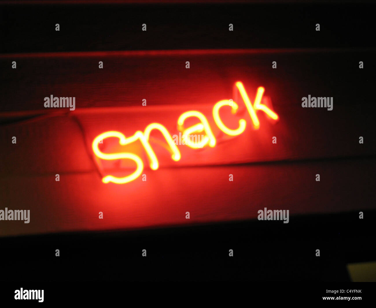 NEON SIGN - Snack Stock Photo