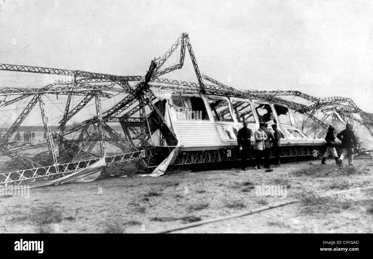 Wreck of German Naval airship Stock Photo