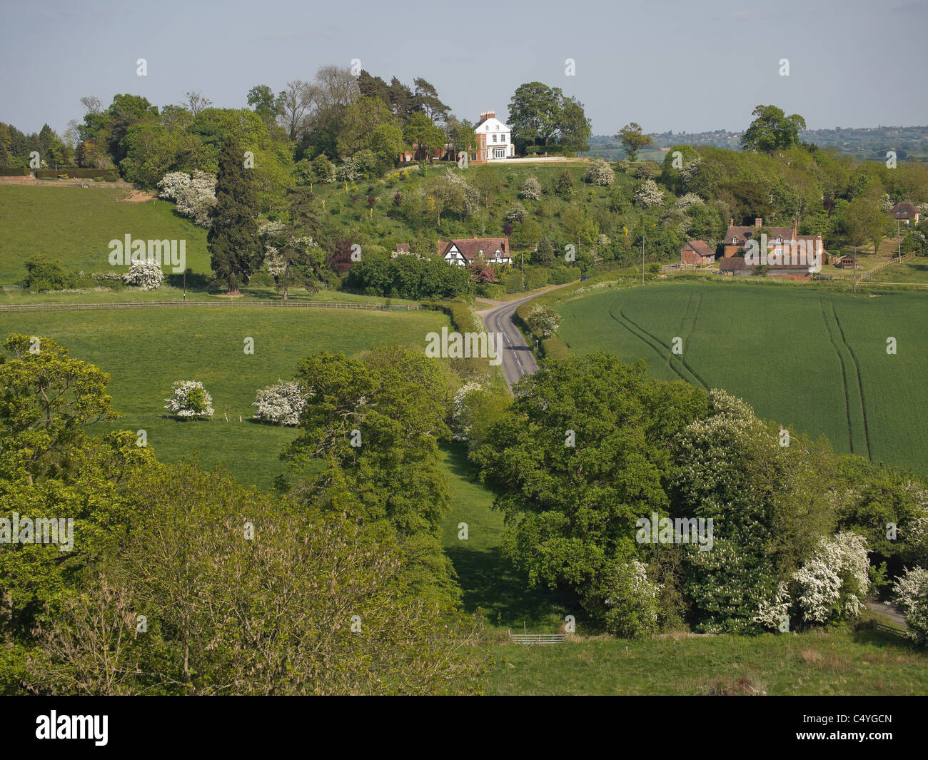 view from hanbury church worcestershire england uk the setting for the fictional village of ambridge in the radio serial Stock Photo