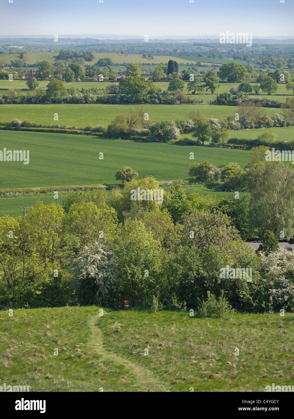 view from hanbury church worcestershire england uk the setting for the fictional village of ambridge in the radio serial Stock Photo