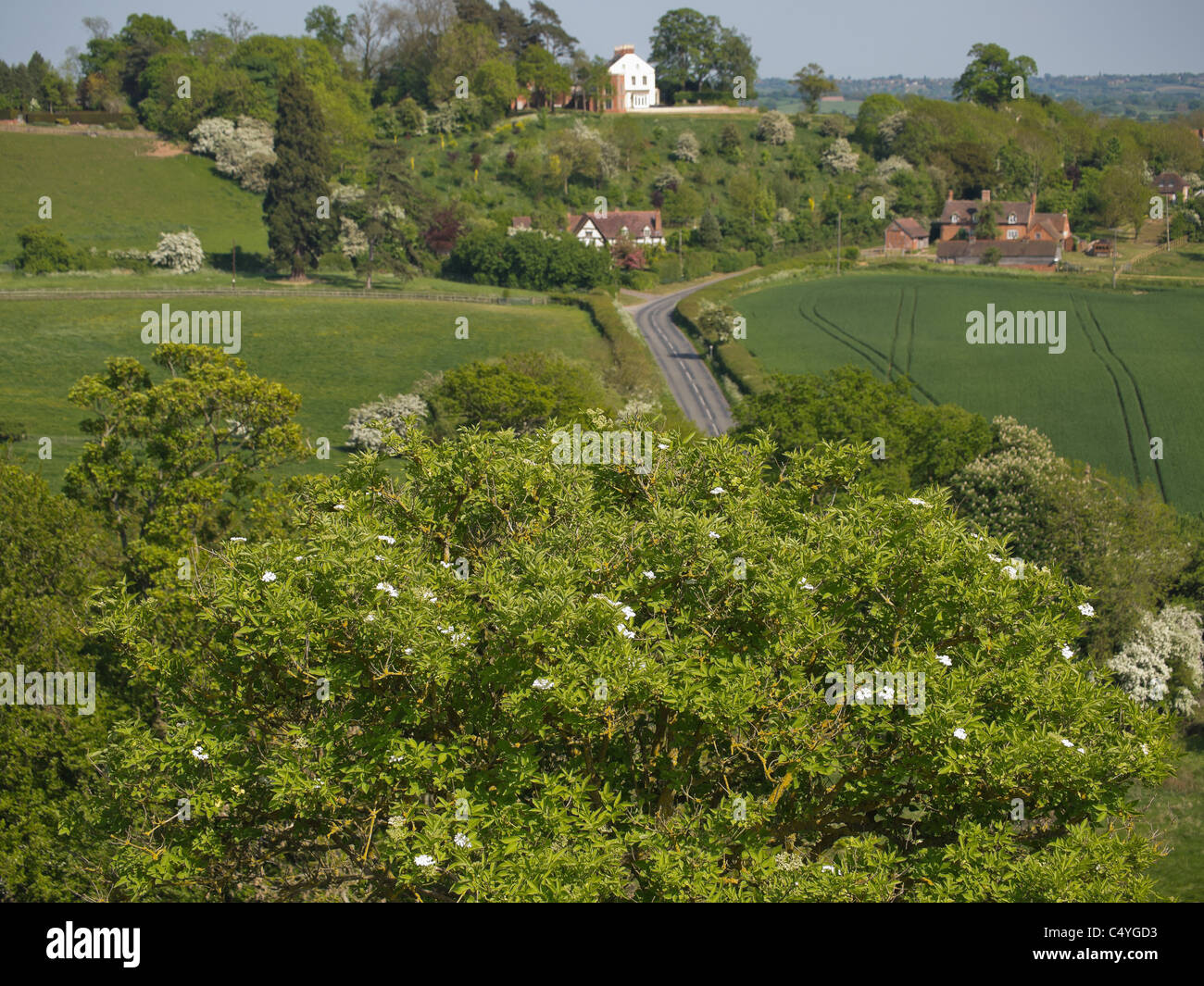 view from hanbury church worcestershire england uk the setting for the fictional village of ambridge in the radio serial Stock Photo