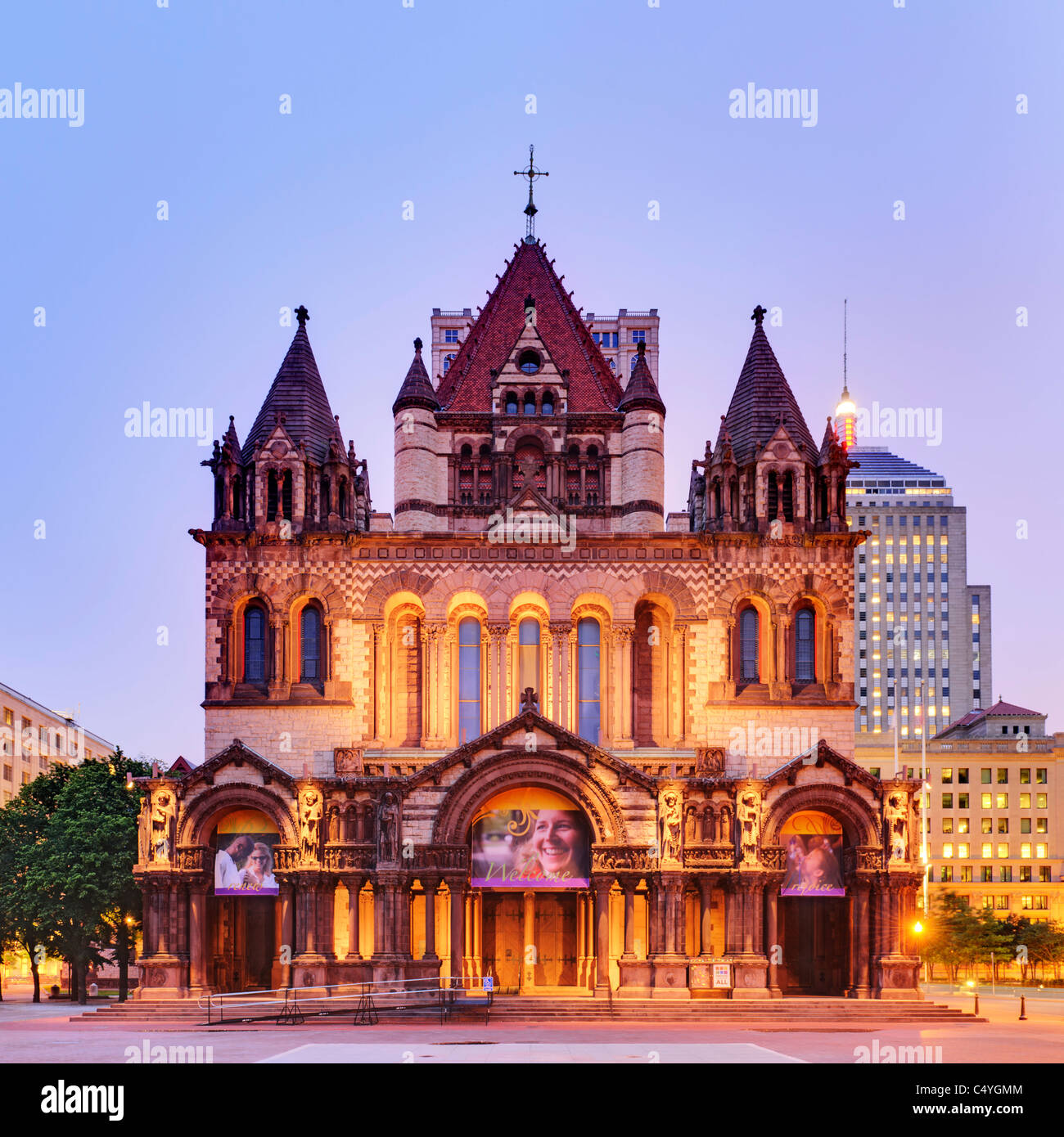 Trinity Church, Boston, MA Stock Photo