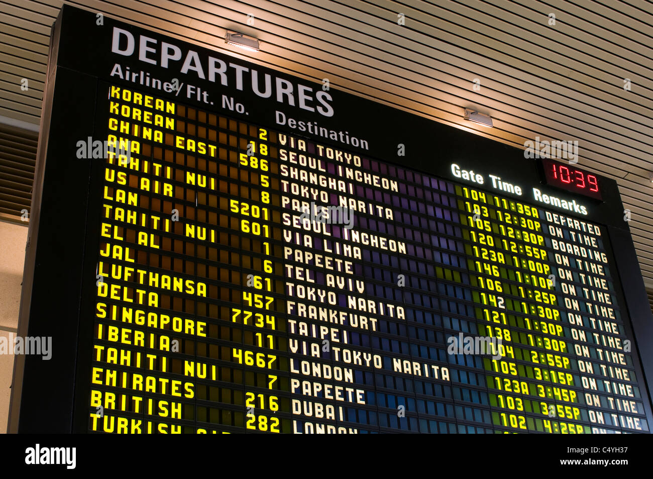Flight schedule display photography and - Alamy