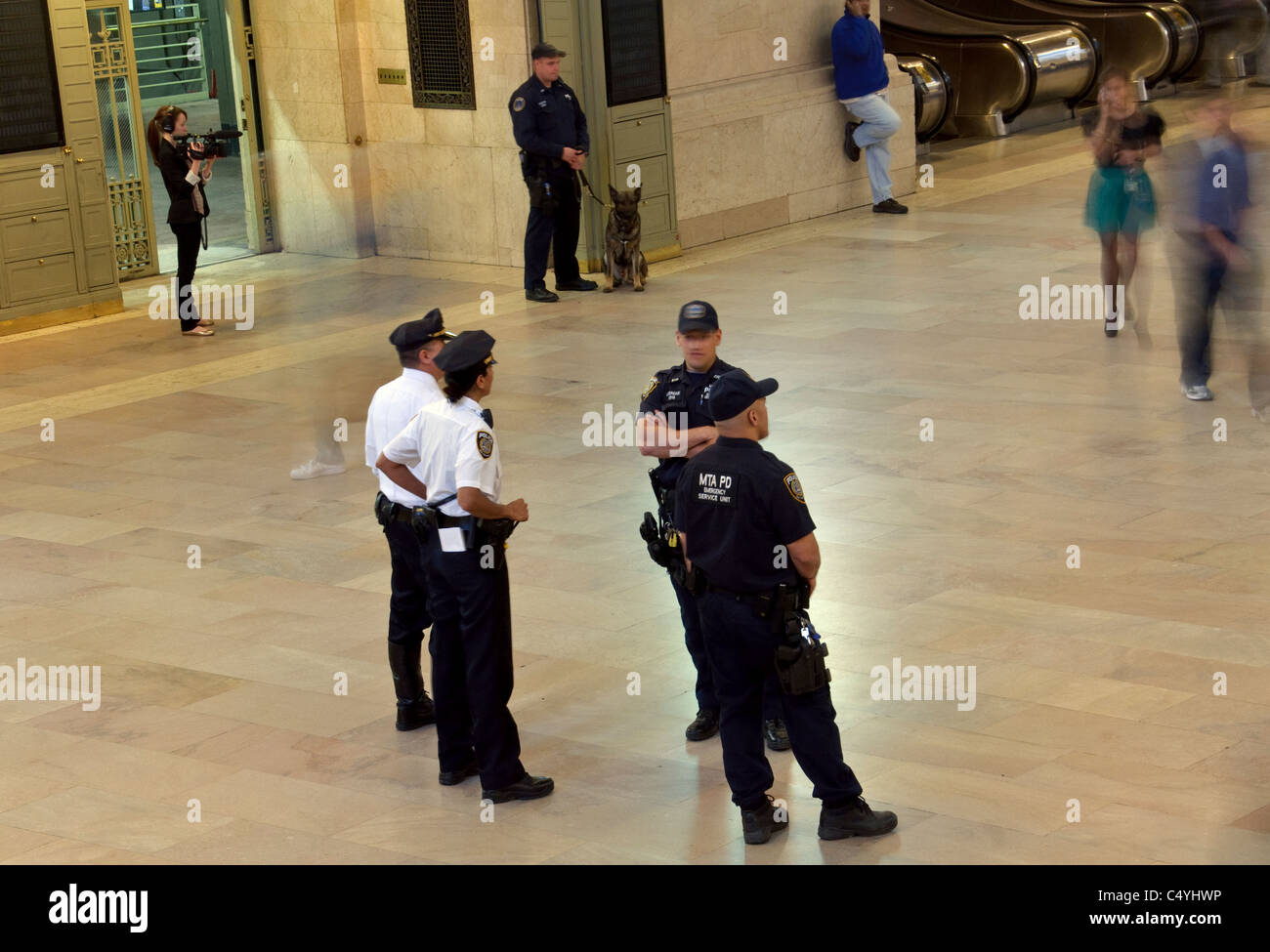 Monday, May 2, 2011, Grand Central Terminal, 42nd Street, New York City, MTA Police patrol terminal Stock Photo