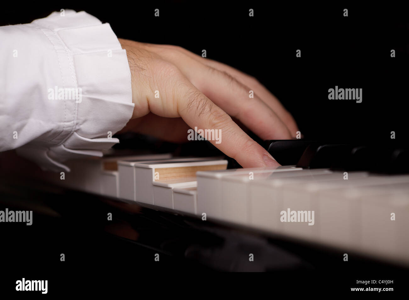 Concert pianist's hand Stock Photo