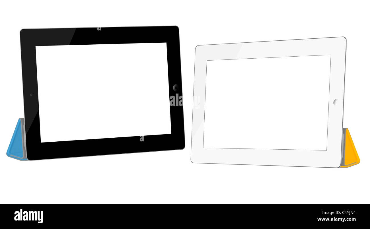 Ipad2 cutout IPad ipad2 laptop tab blank screen tablet mac book Stock Photo
