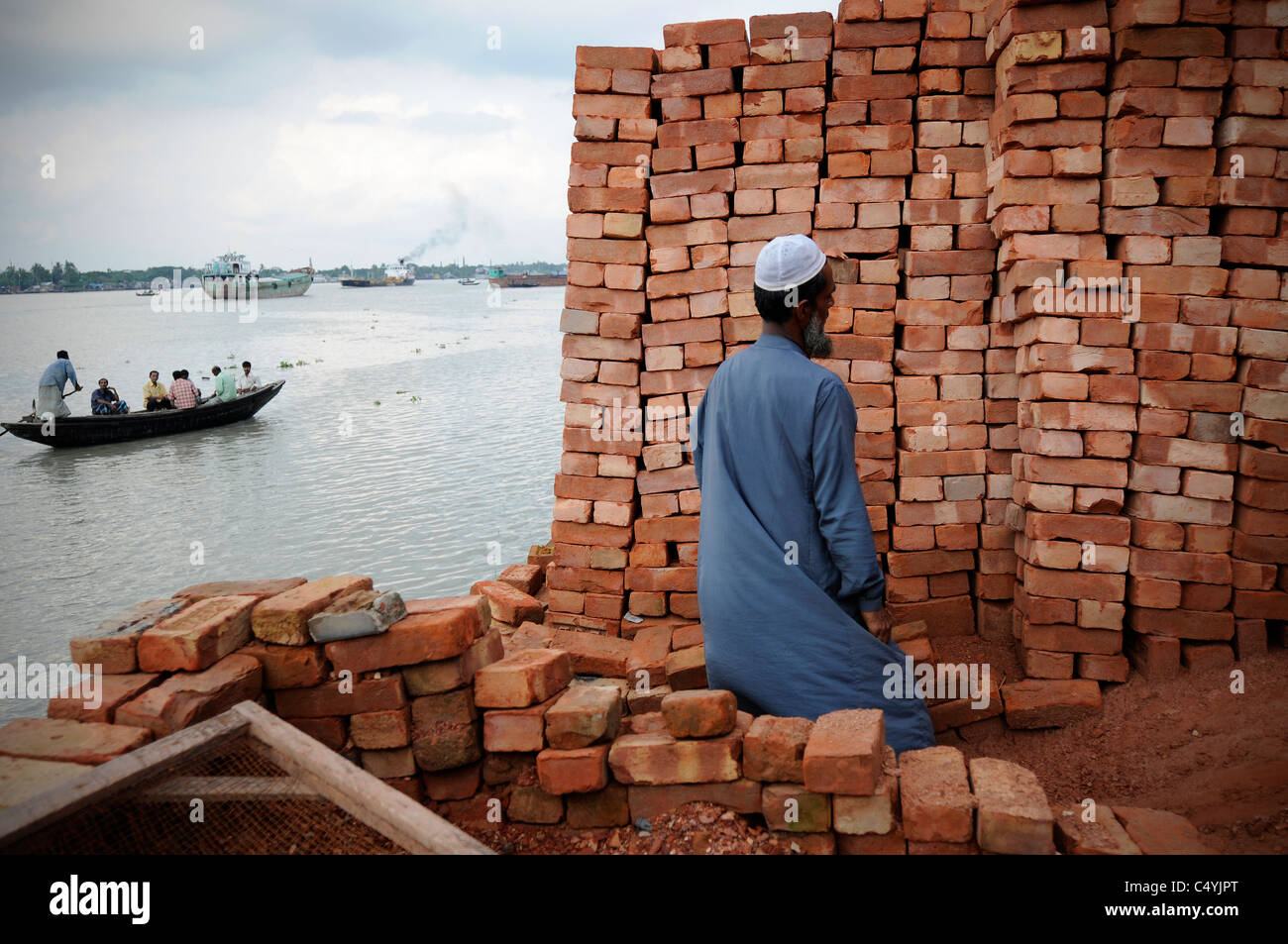 A brick kiln in Bangladesh Stock Photo
