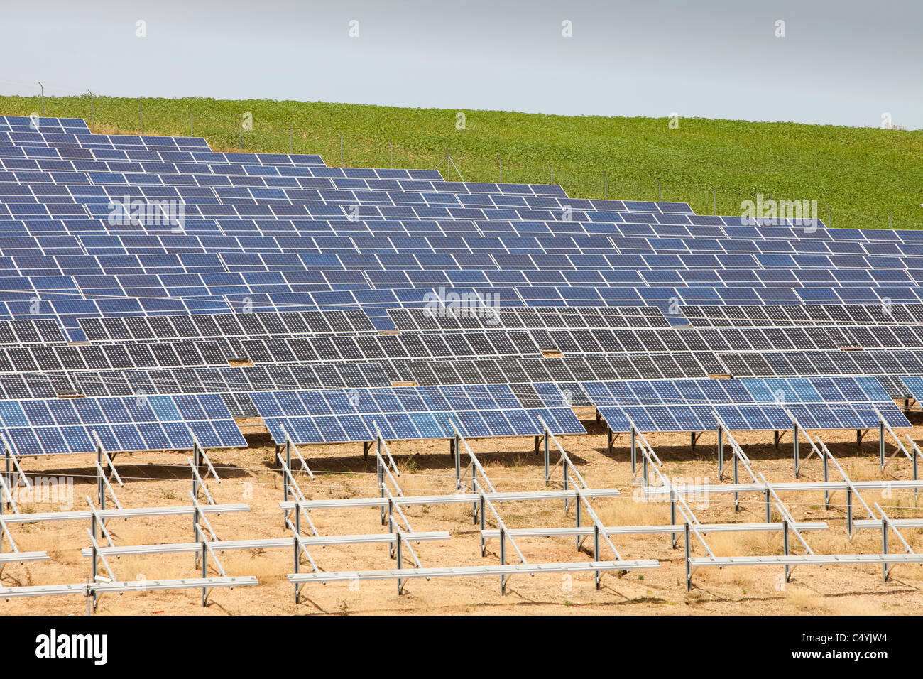 A photo voltaic solar power station in Ecija, Andalucia, Spain Stock ...