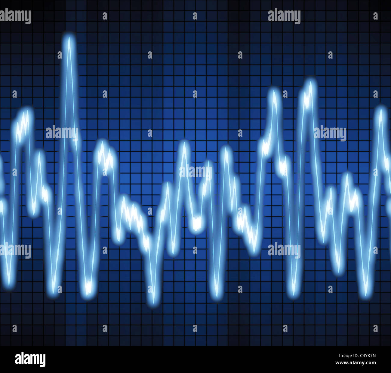 image of a blue audio or sound wave Stock Photo