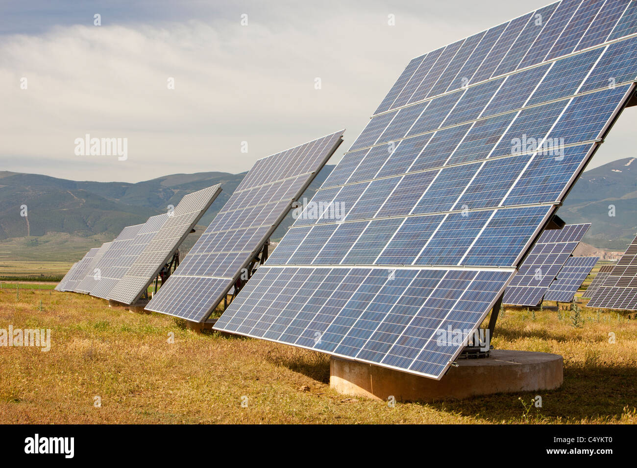 A photo voltaic solar power station near Guadix, Andalucia, Spain Stock ...