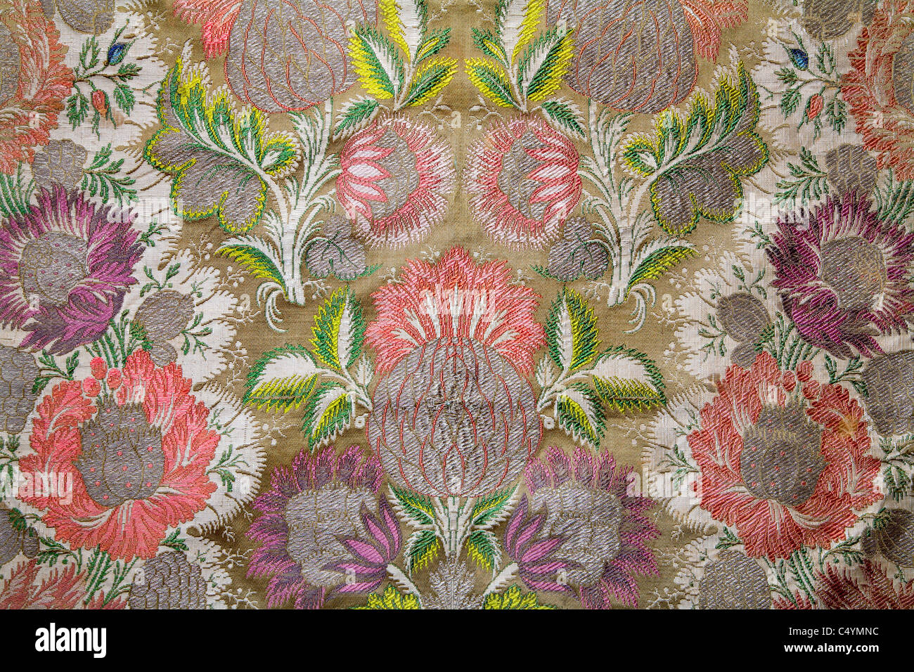detail from catholic vestment - flowers motive Stock Photo