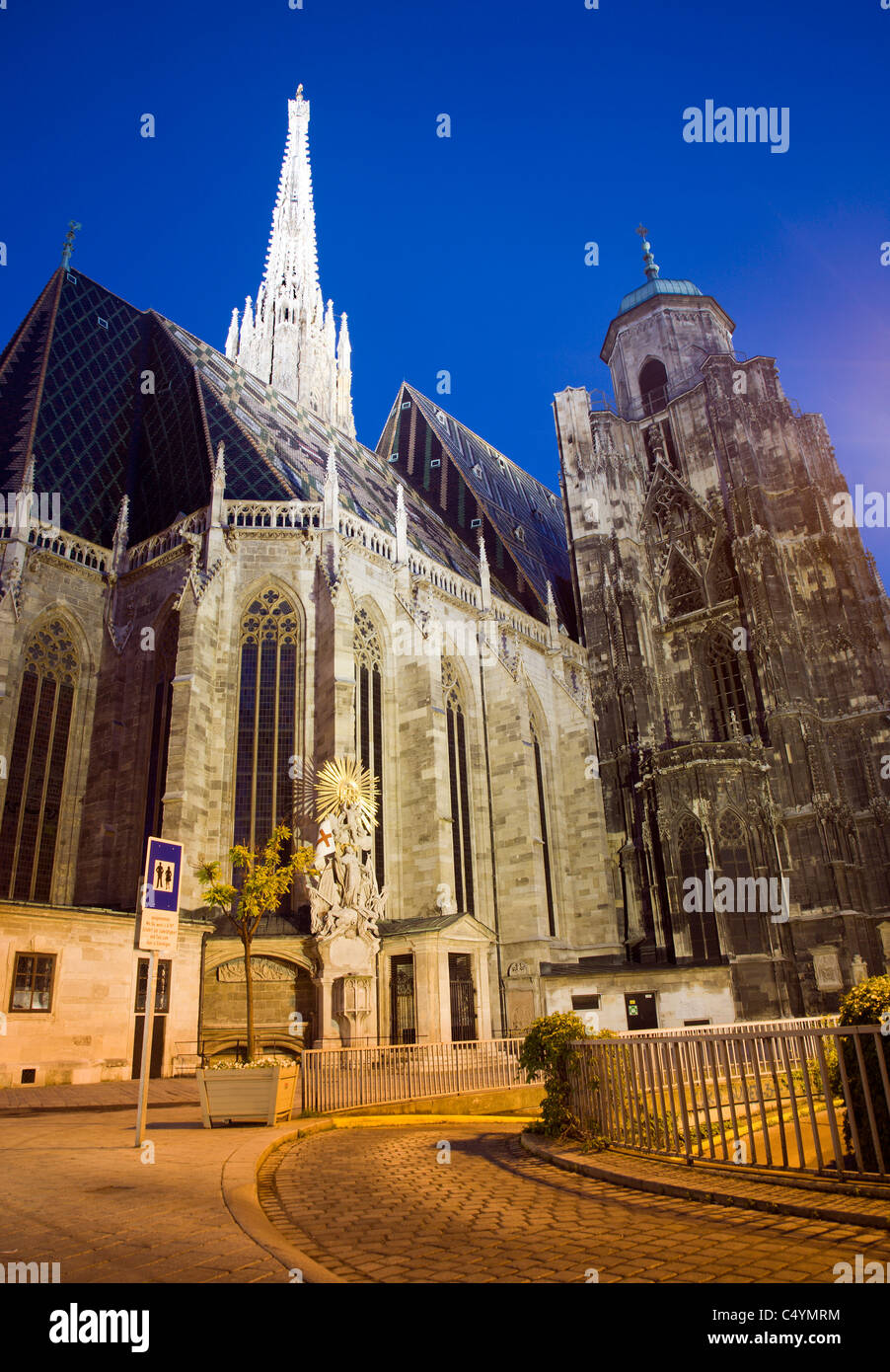 Vienna - Saint Stephen cathedral in evening Stock Photo