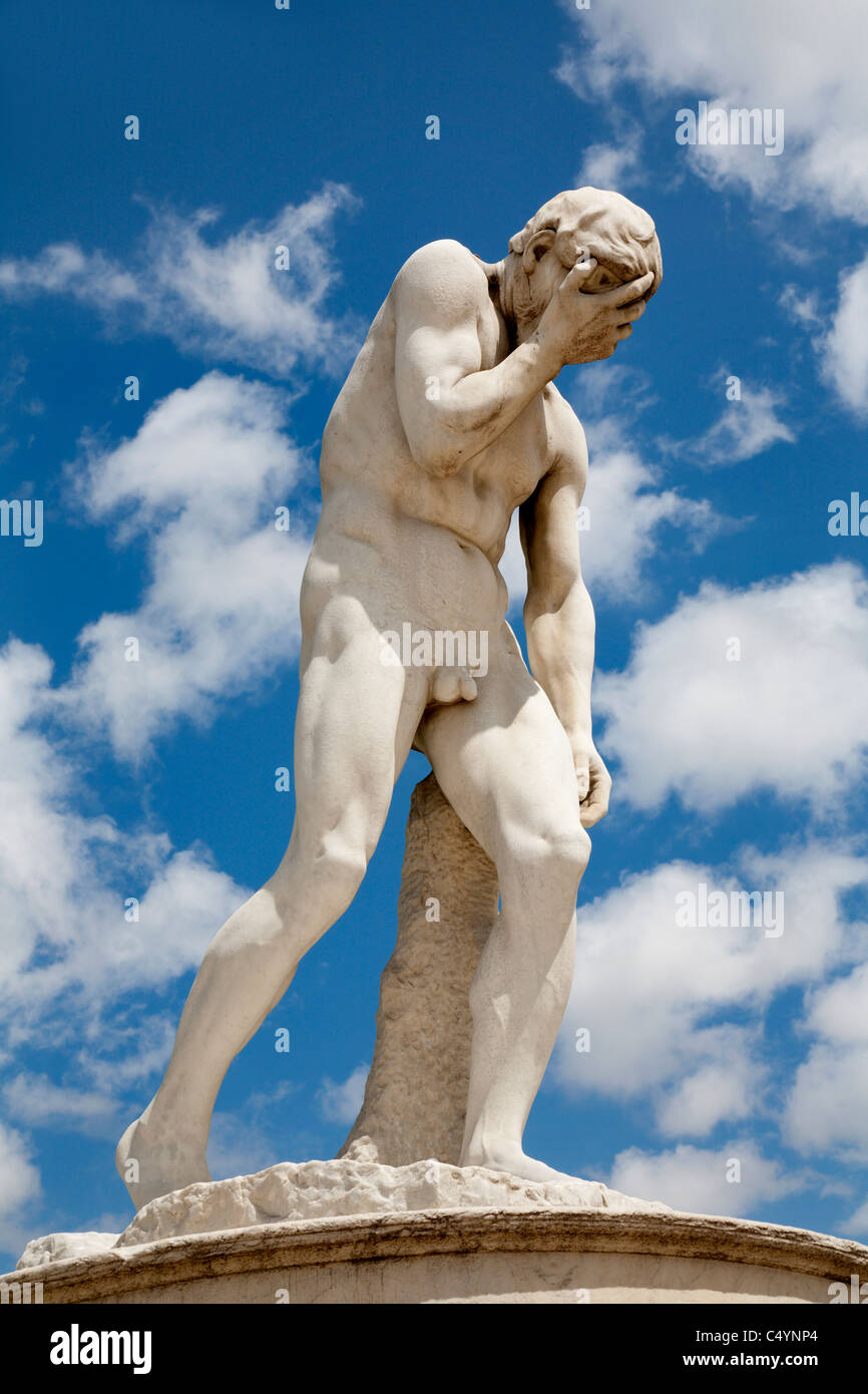 Paris - Cain statue by Henri Vidal from Tuileries garden Stock Photo