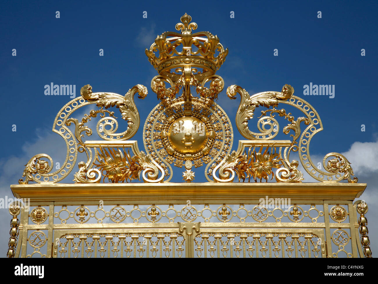 Paris - gold gate of Versailles palace Stock Photo
