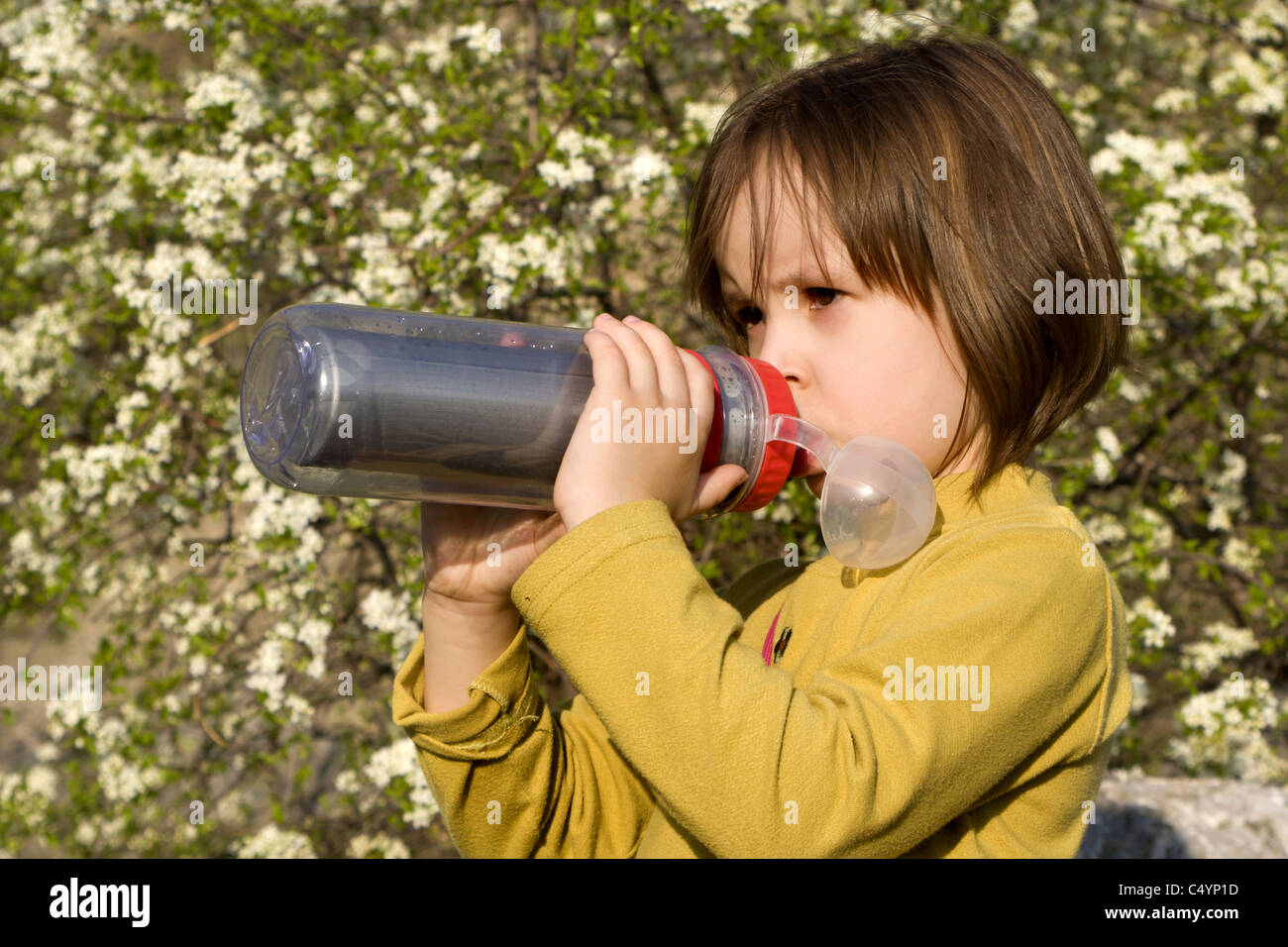 thirst of little girl Stock Photo