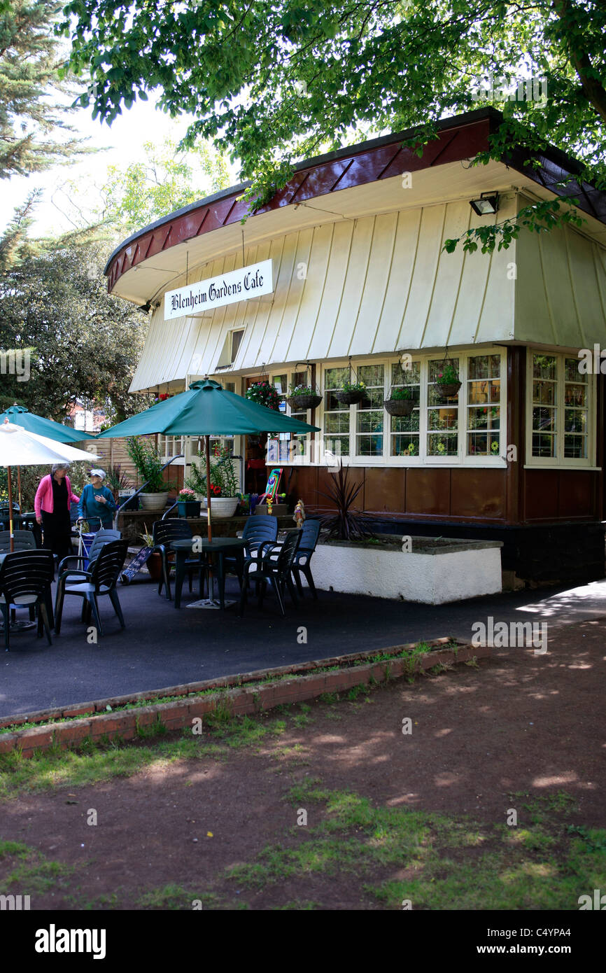 The Blenheim Cafe in the Park at Minehead Somerset Stock Photo Alamy