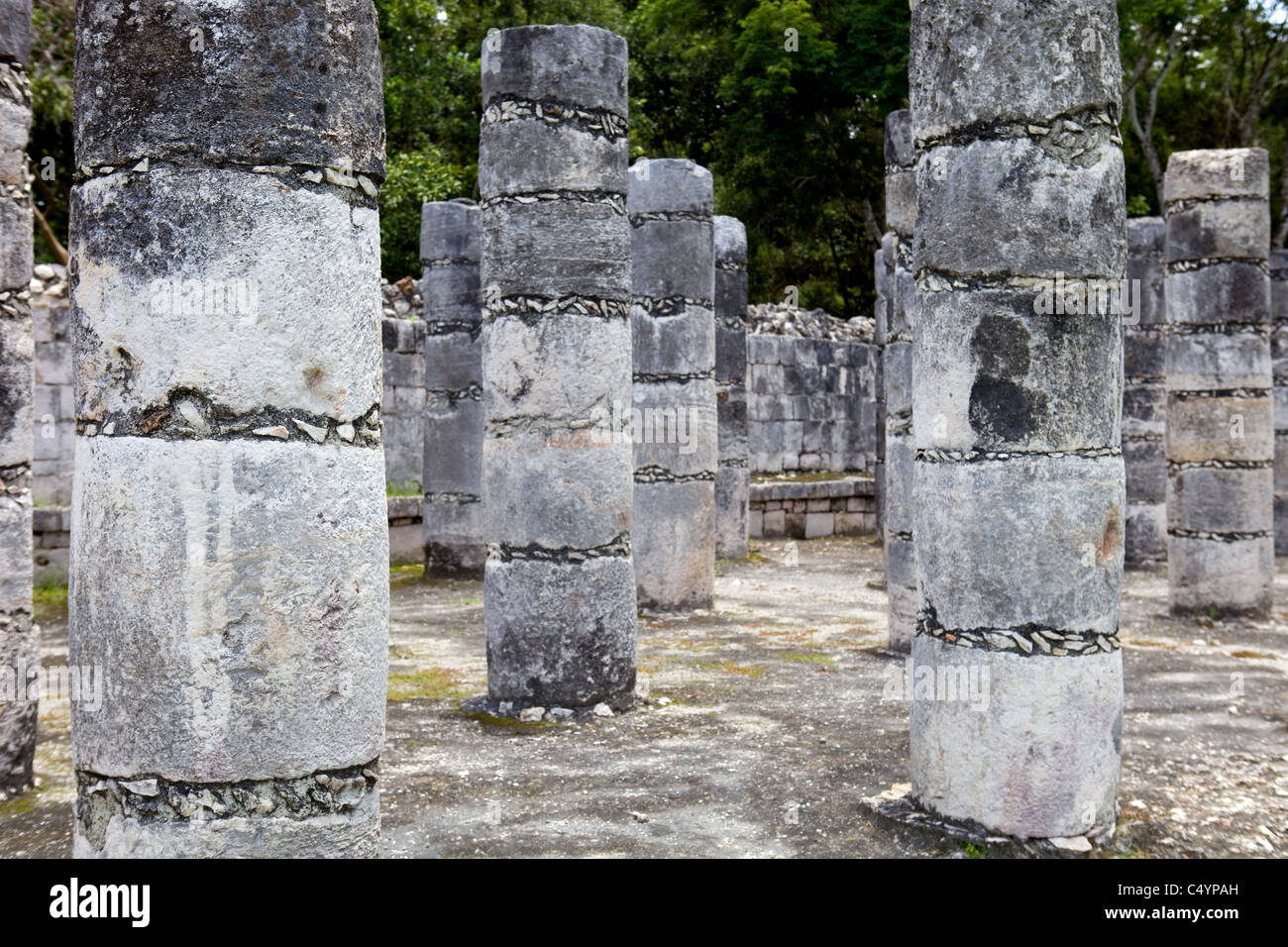 Ancient Mayan ruins at Chichen Itza, Yucatan, Mexico Stock Photo