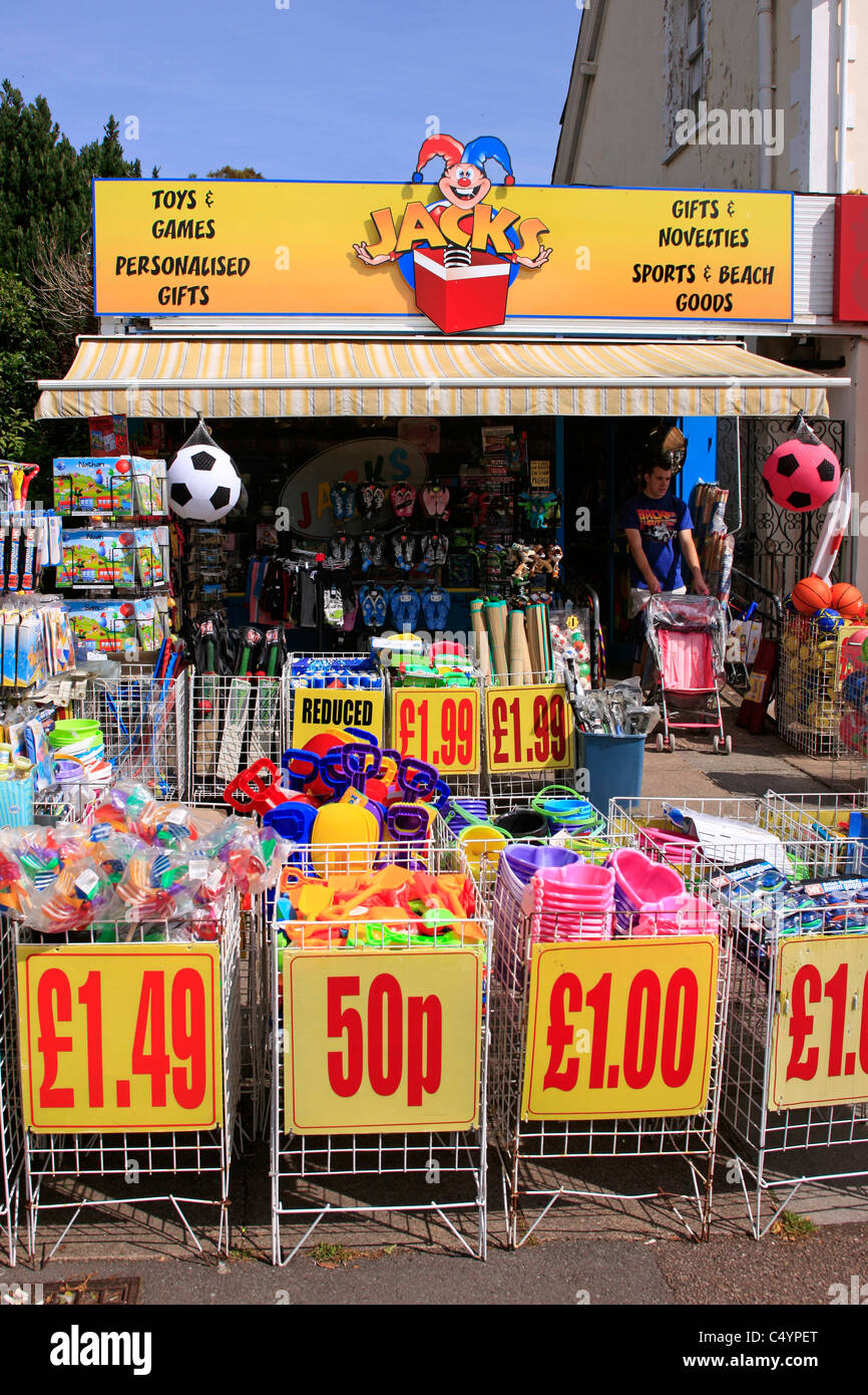 Typical Beach supplies store in the seaside town of Minehead Somerset Stock Photo Alamy
