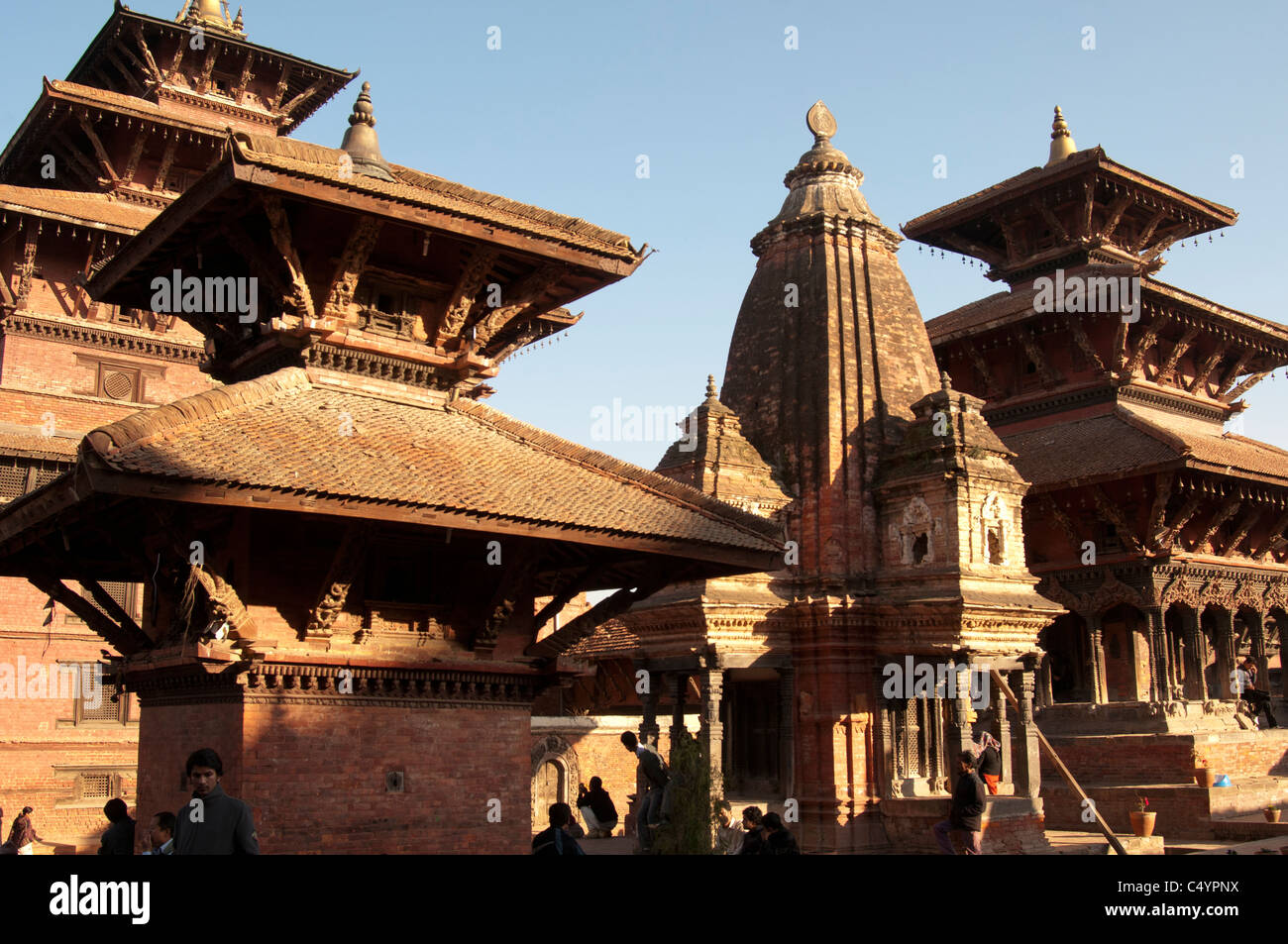 Chyasin Dewal Mandir in Durbar Square, Patan, Kathmandu Valley, before the catastrophic April 2015 earthquake Stock Photo