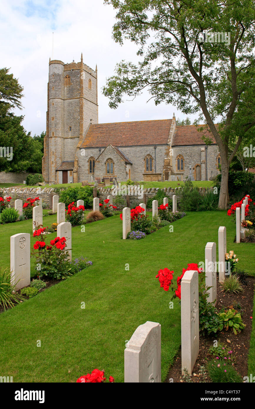 The Royal Navy FAA Cemetery at Yeovilton Village Churchyard Somerset Stock Photo